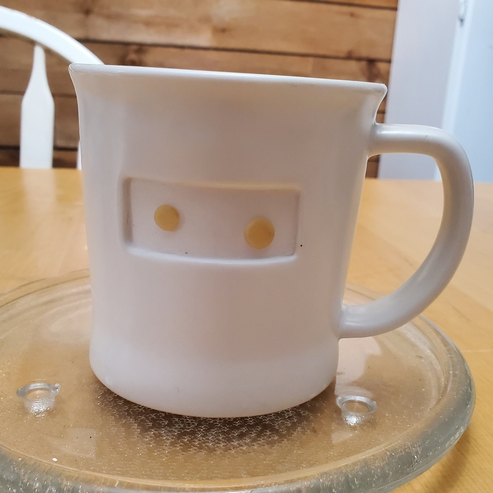 Starbucks 2010 Robotic Yellow Eye Dots Coffee Mug